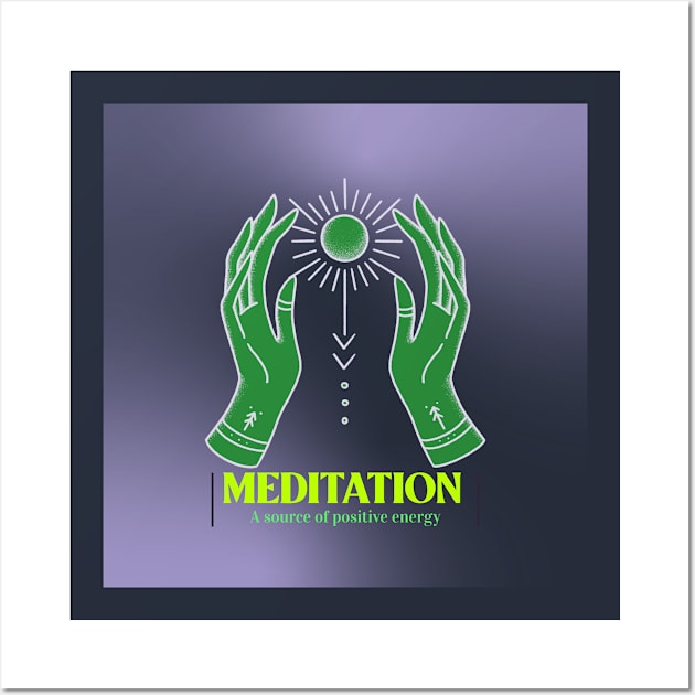 Meditation: A source of positive energy Wall Art by Casual Wear Co.